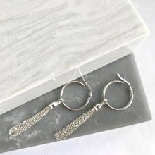 Sterling Silver Tassel Hoop Earrings