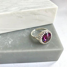 SALE!! Sterling Silver Swarovski Vintage Sparkler Amethyst