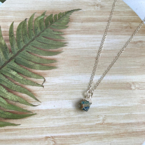 Sterling Silver Turquoise Raw Crystal Necklace