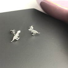 sterling silver rex dinosaur stud earrings
