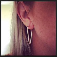 Sterling Silver Large Triangle Hoop Earrings