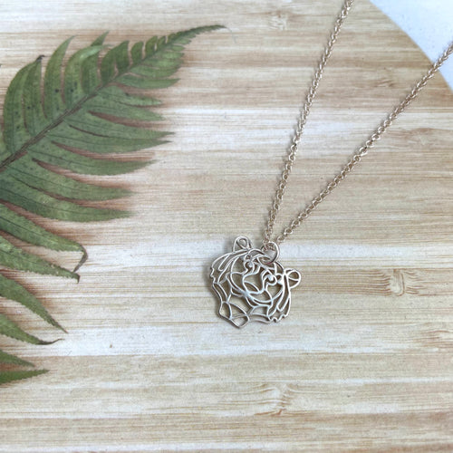 SALE!! Sterling Silver Geometric Tiger Necklace