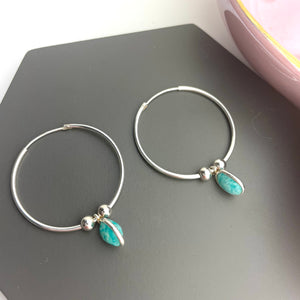 sterling silver hoop gem earrings