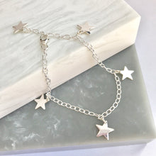 Sterling Silver 5 Star Bracelet