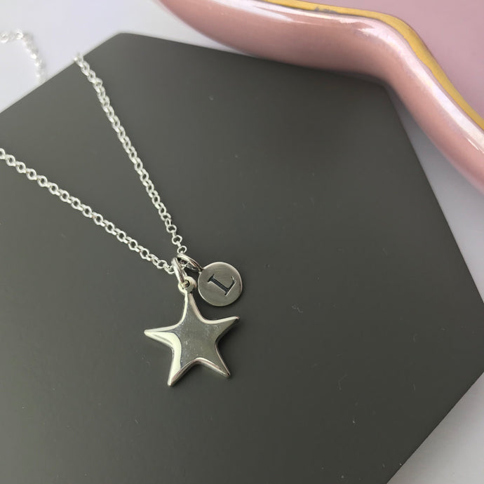 Sterling Silver Personalised Star Necklace
