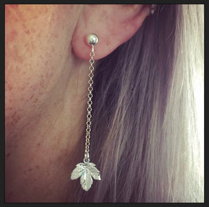 Sterling Silver Autumn Leaf Earrings