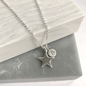 Sterling Silver Personalised Star Necklace