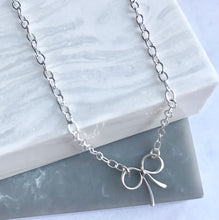 Sterling Silver Bow Charm Necklace