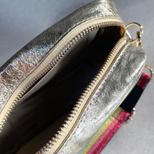 SALE!! Soft Gold Leather Handbag & Rainbow Glitter Patterned Strap