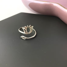 sterling silver adjustable lotus ring