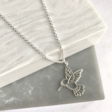 Sterling Silver Large Hummingbird Necklace