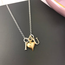 stetling silver i love you heart necklace