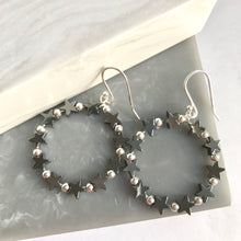 SALE!! Sterling Silver And Hematite Star Bead Earrings