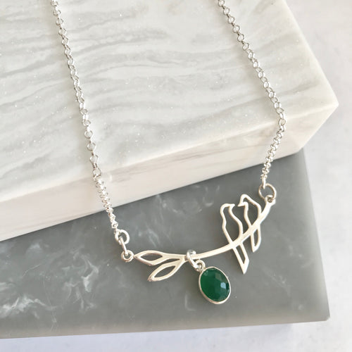 Sterling Silver Bird Branch Necklace